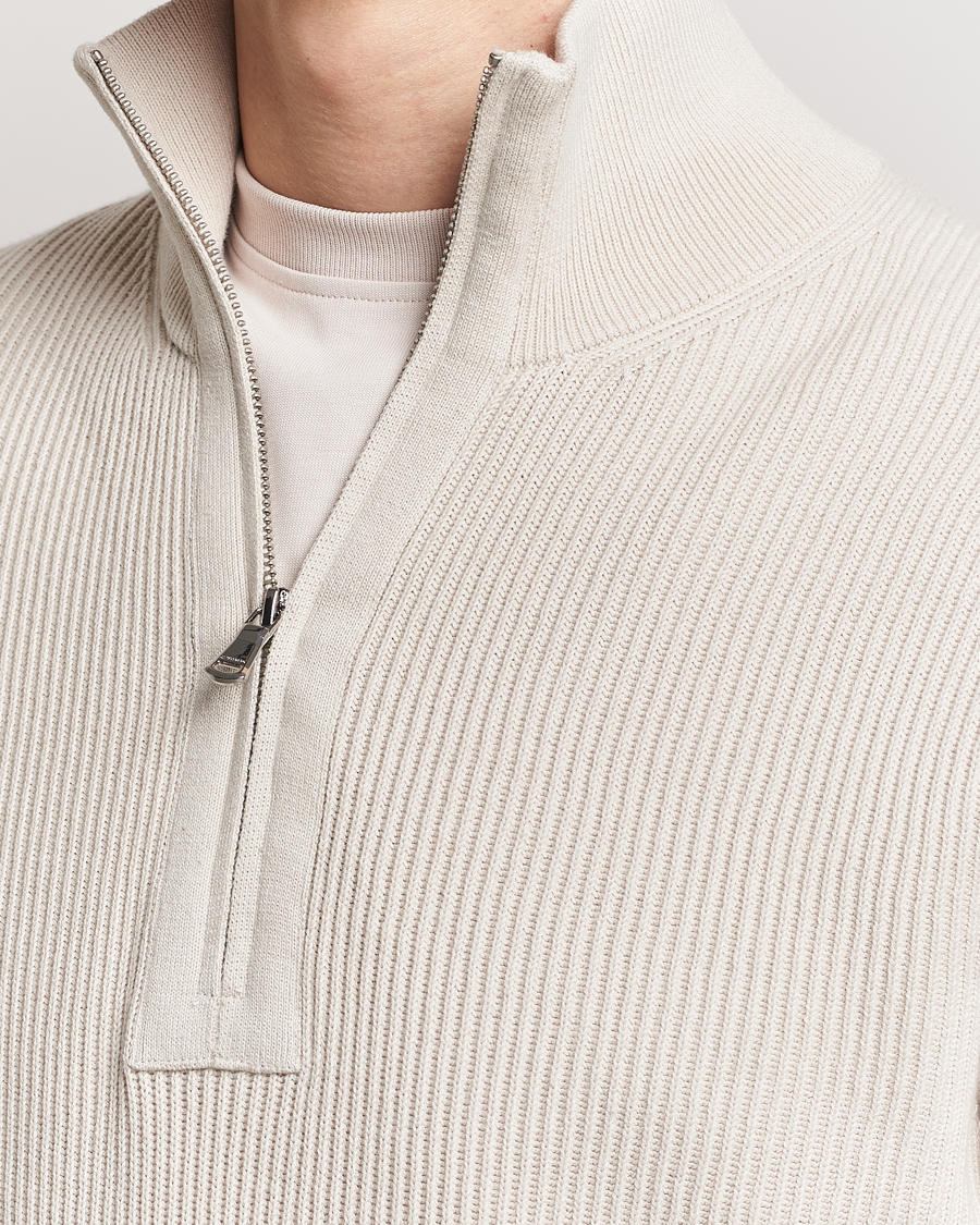 Herre | Gensere | J.Lindeberg | Alex Half Zip Organic Cotton Sweater Moonbeam