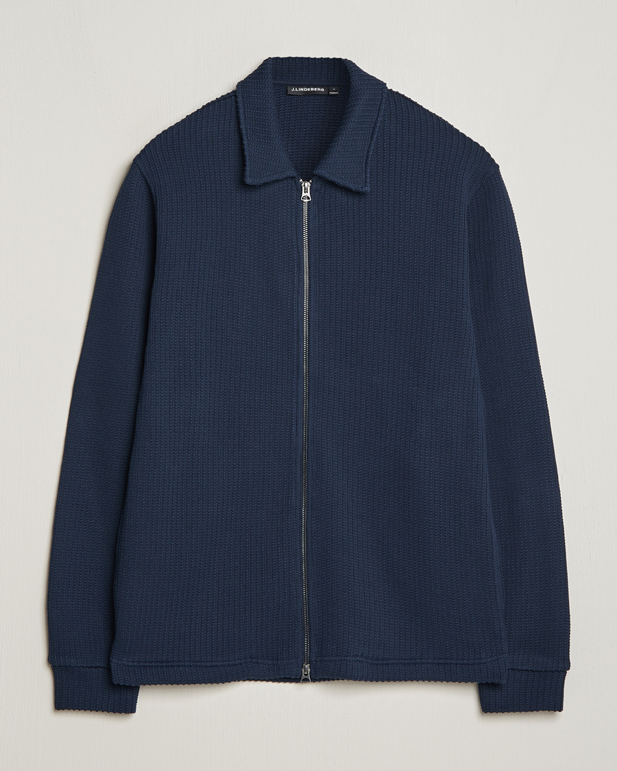 Herre | Gensere | J.Lindeberg | Lansa Jersey Zip Jacket Navy