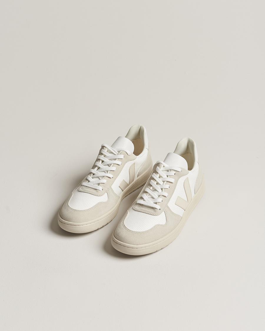 Herre | Sko | Veja | V-10 Mesh Sneaker White/Natural Pierre