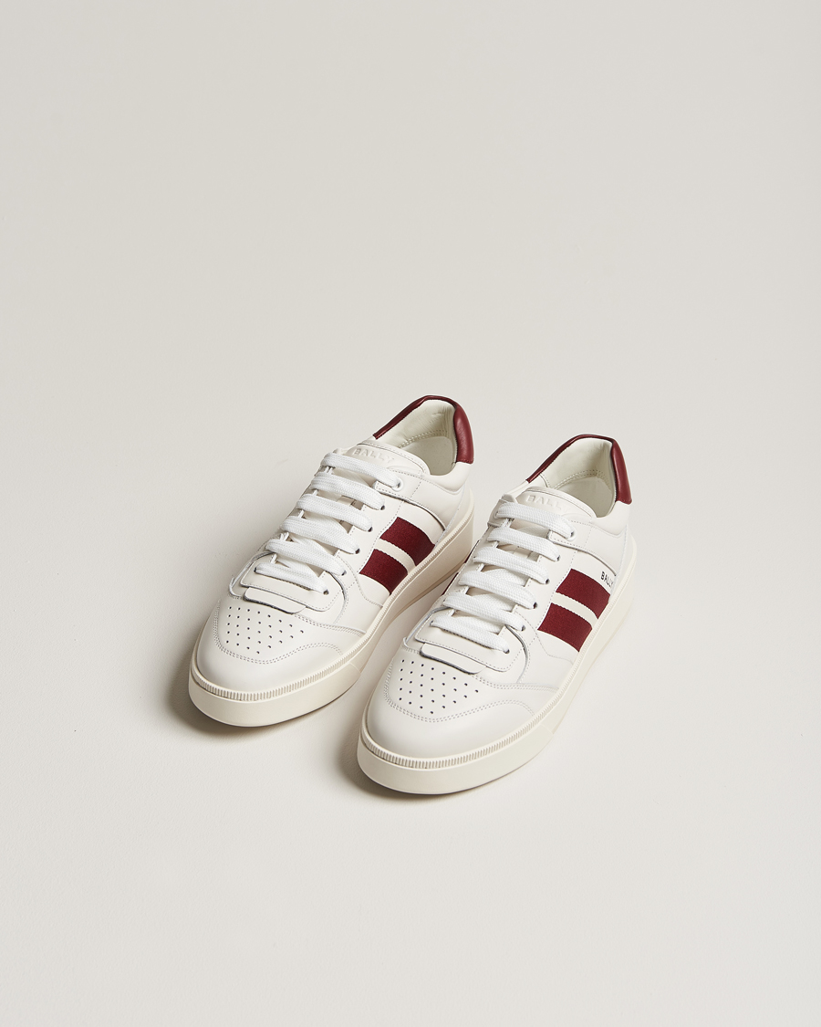 Herre | Sneakers med lavt skaft | Bally | Rebby Leather Sneaker White/Ballyred