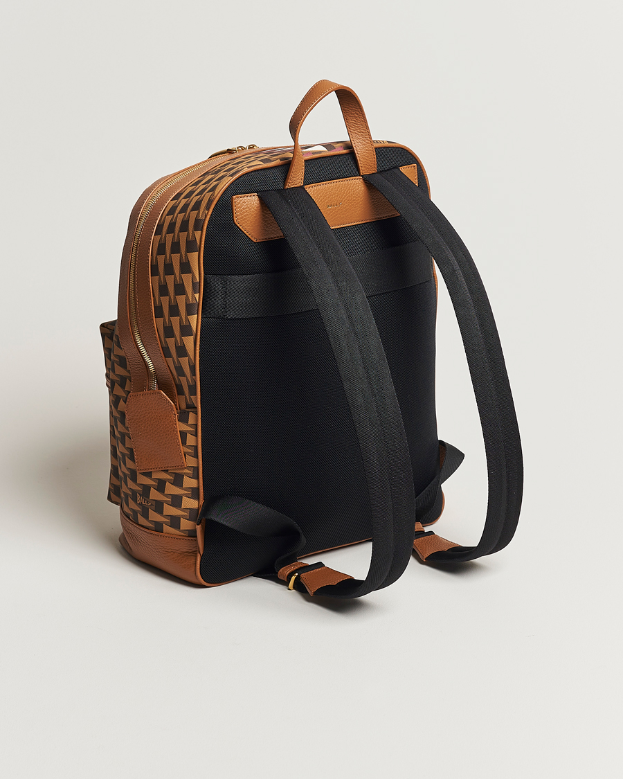 Herre | Bally Pennant Monogram Leather Backpack Brown | Bally | Pennant Monogram Leather Backpack Brown