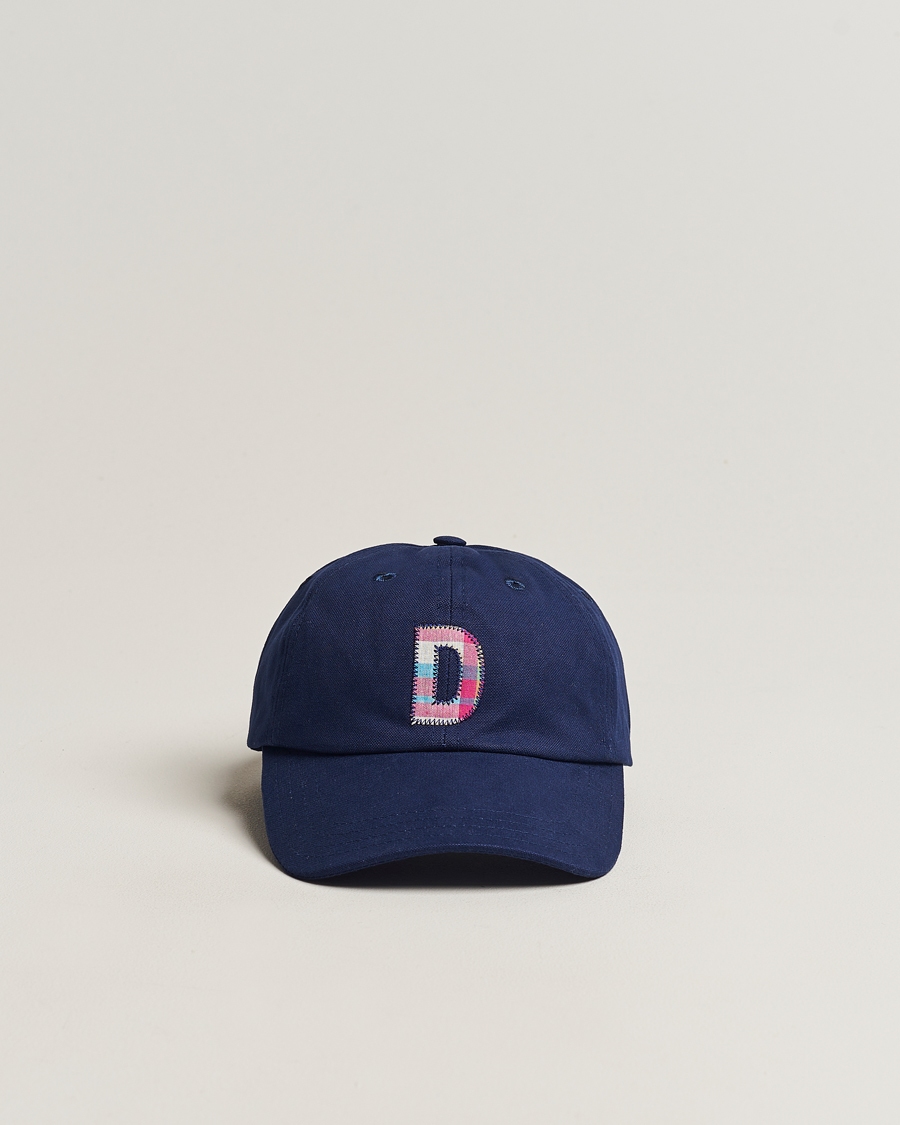 Herre | Drake's Madras D Aplique Baseball Cap Navy | Drake's | Madras D Aplique Baseball Cap Navy