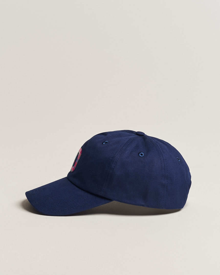 Herre | Assesoarer | Drake's | Madras D Aplique Baseball Cap Navy