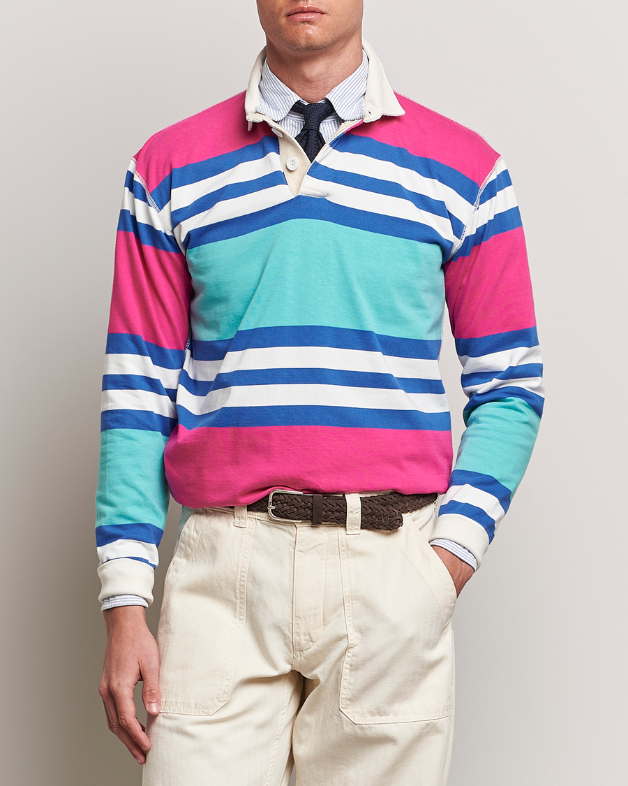 Herre | Gensere | Drake\'s | Long Sleeve Stripe Rugby Shirt Multi