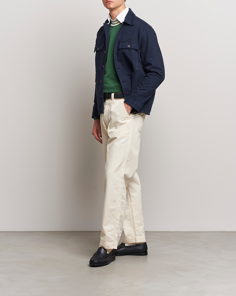 Herre | Skjorter | Drake's | Cotton Field Shirt Navy