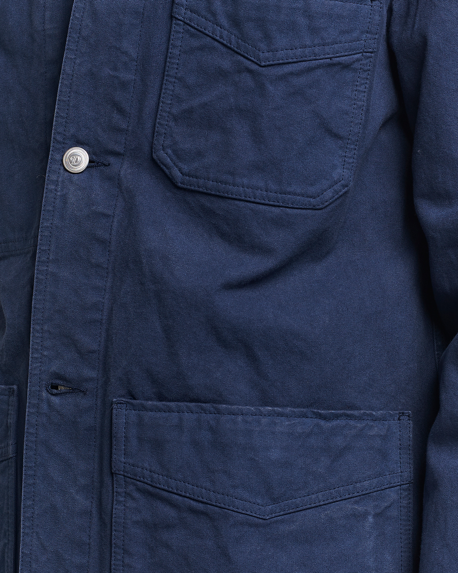 Herre | Jakker | Drake's | Duck Cotton Canvas Shore Jacket Navy
