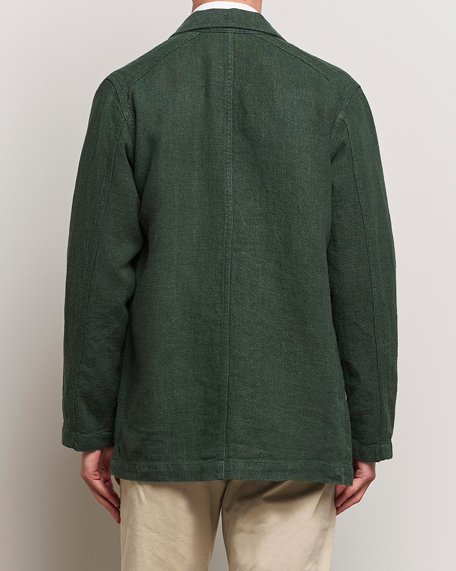 Herre | Jakker | Drake's | Heavy Linen Chore Jacket Green