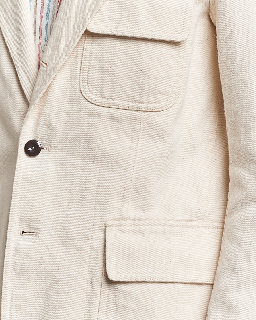 Herre | Dressjakker | Drake's | MKIV Denim Games Blazer Ecru