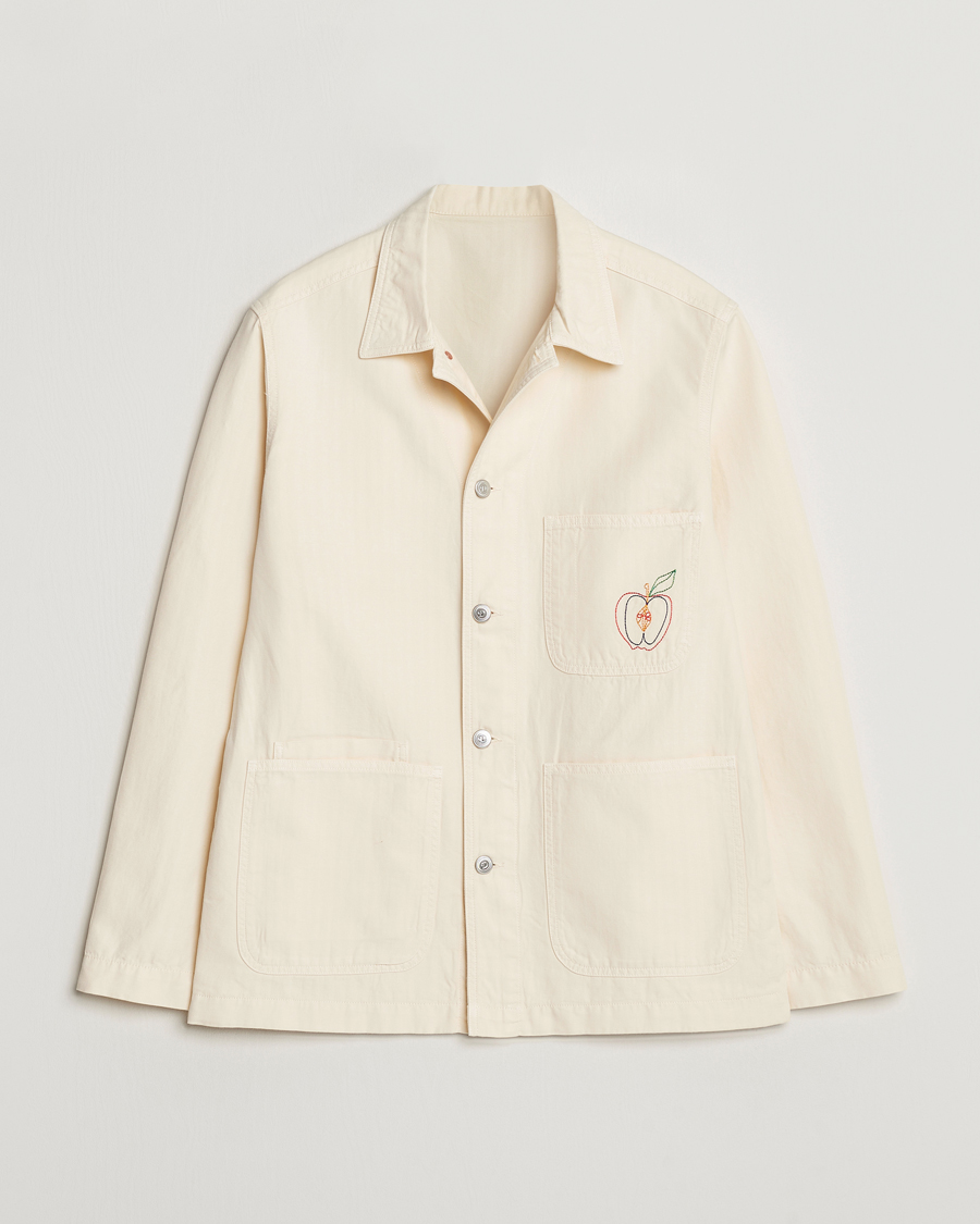 Herre | Skjorter | Drake's | Herringbone Fatigue Cotton Jacket Ecru