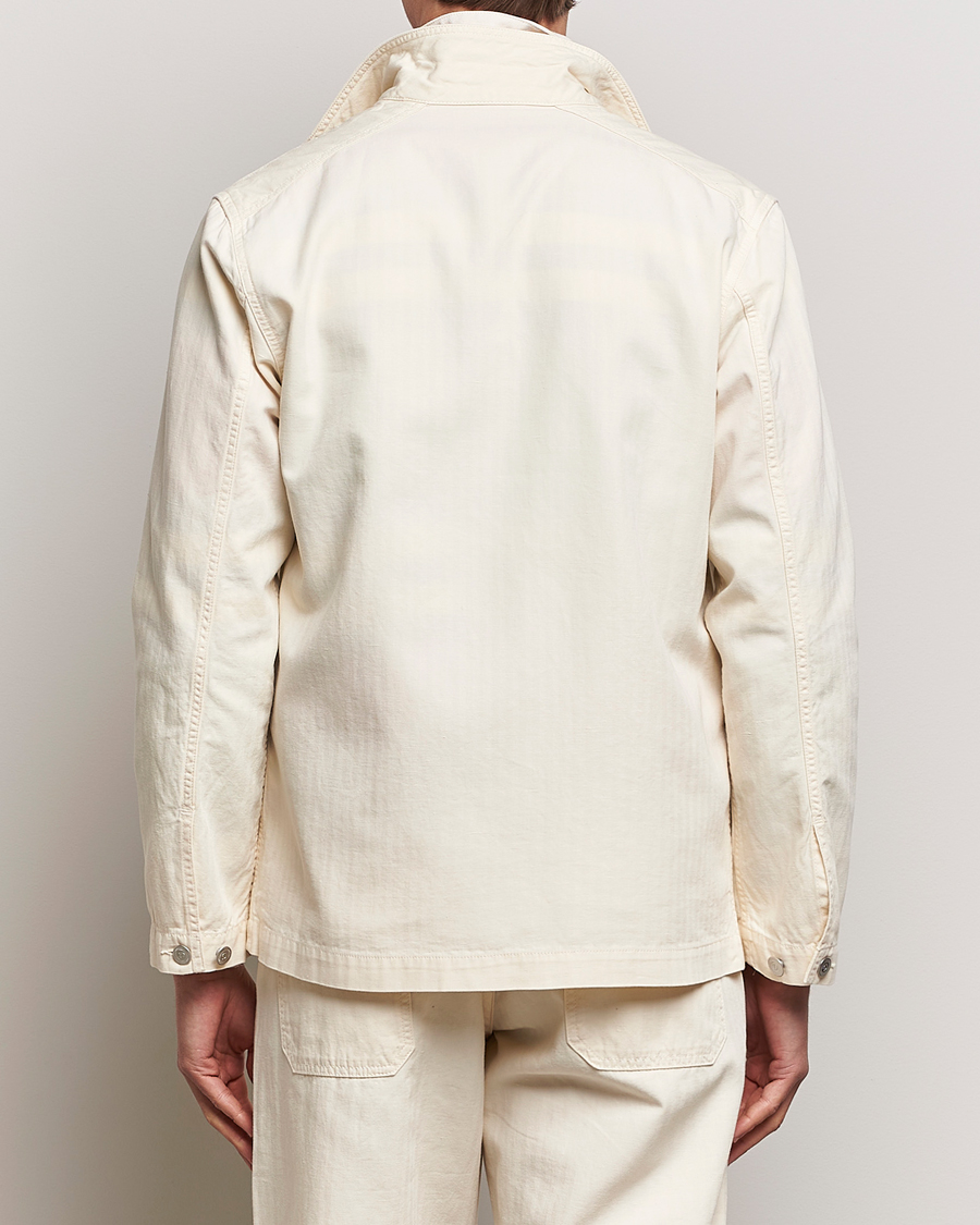 Herre | Skjorter | Drake's | Herringbone Fatigue Cotton Jacket Ecru