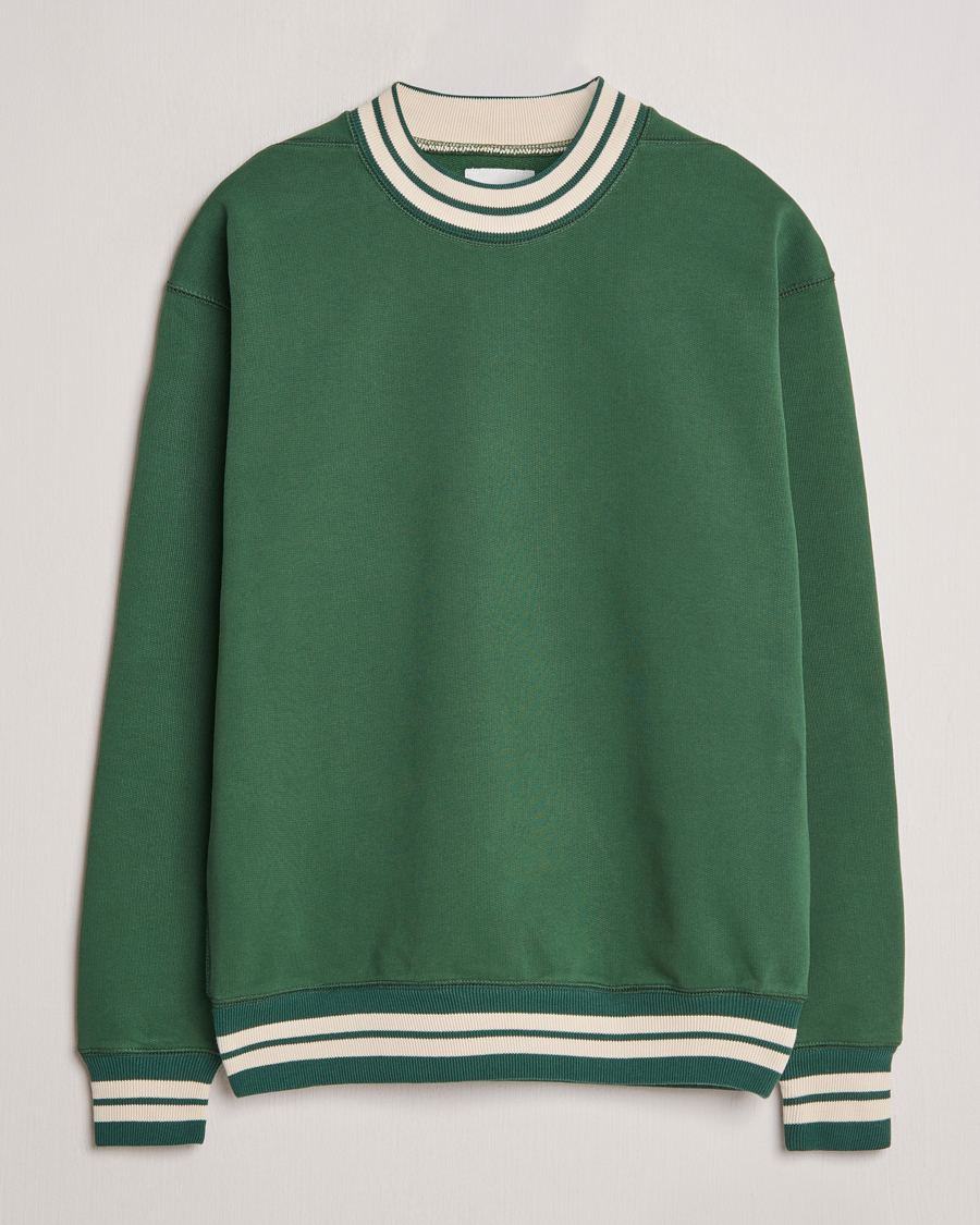 Herre | Gensere | Drake's | Striped Rib Sweatshirt Green