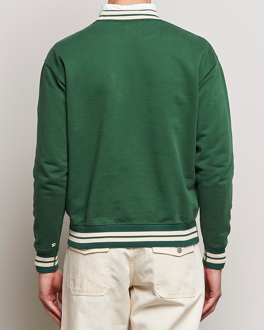 Herre | Gensere | Drake's | Striped Rib Sweatshirt Green
