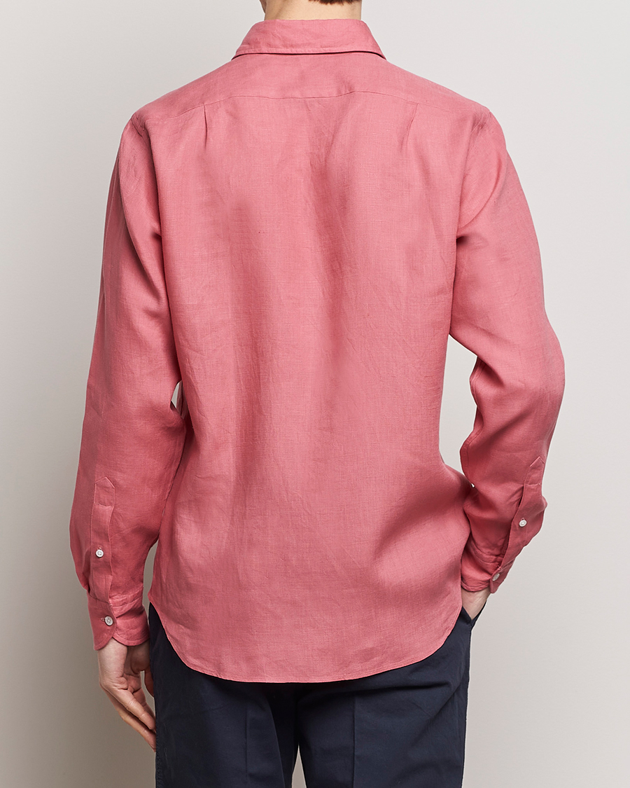 Herre | Skjorter | Drake's | Linen Summer Shirt Pink