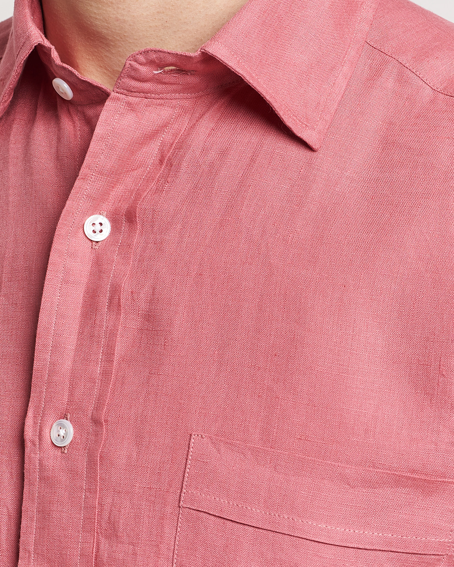 Herre | Skjorter | Drake's | Linen Summer Shirt Pink
