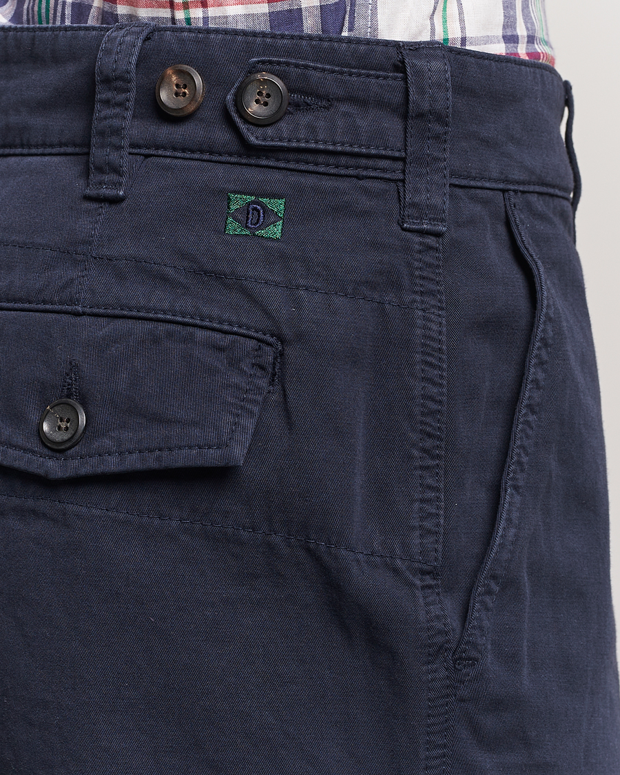 Herre | Bukser | Drake's | Flat Front Cotton Chino Navy