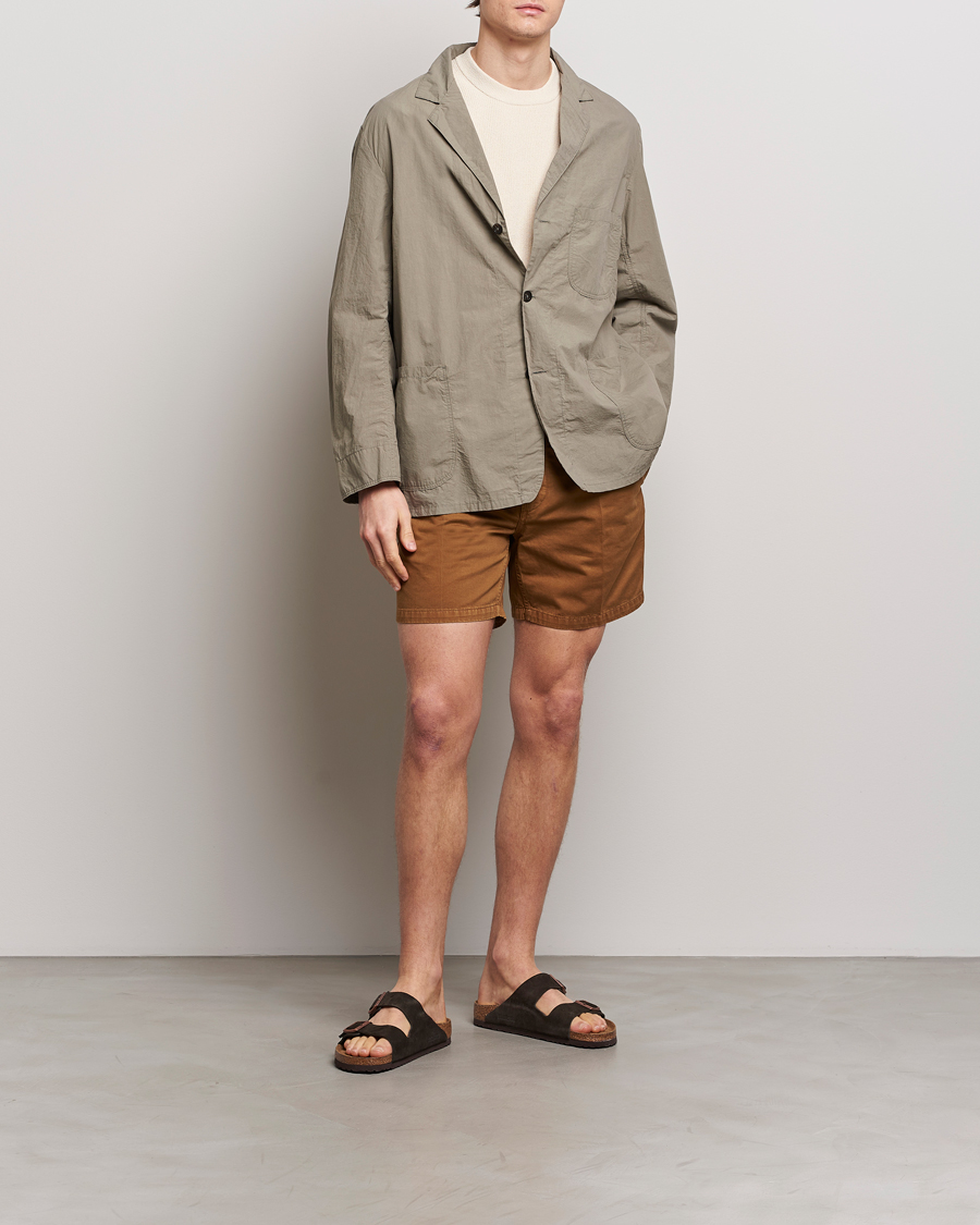 Herre | Shorts | Drake's | Cotton Twill Chino Shorts Washed Tobacco
