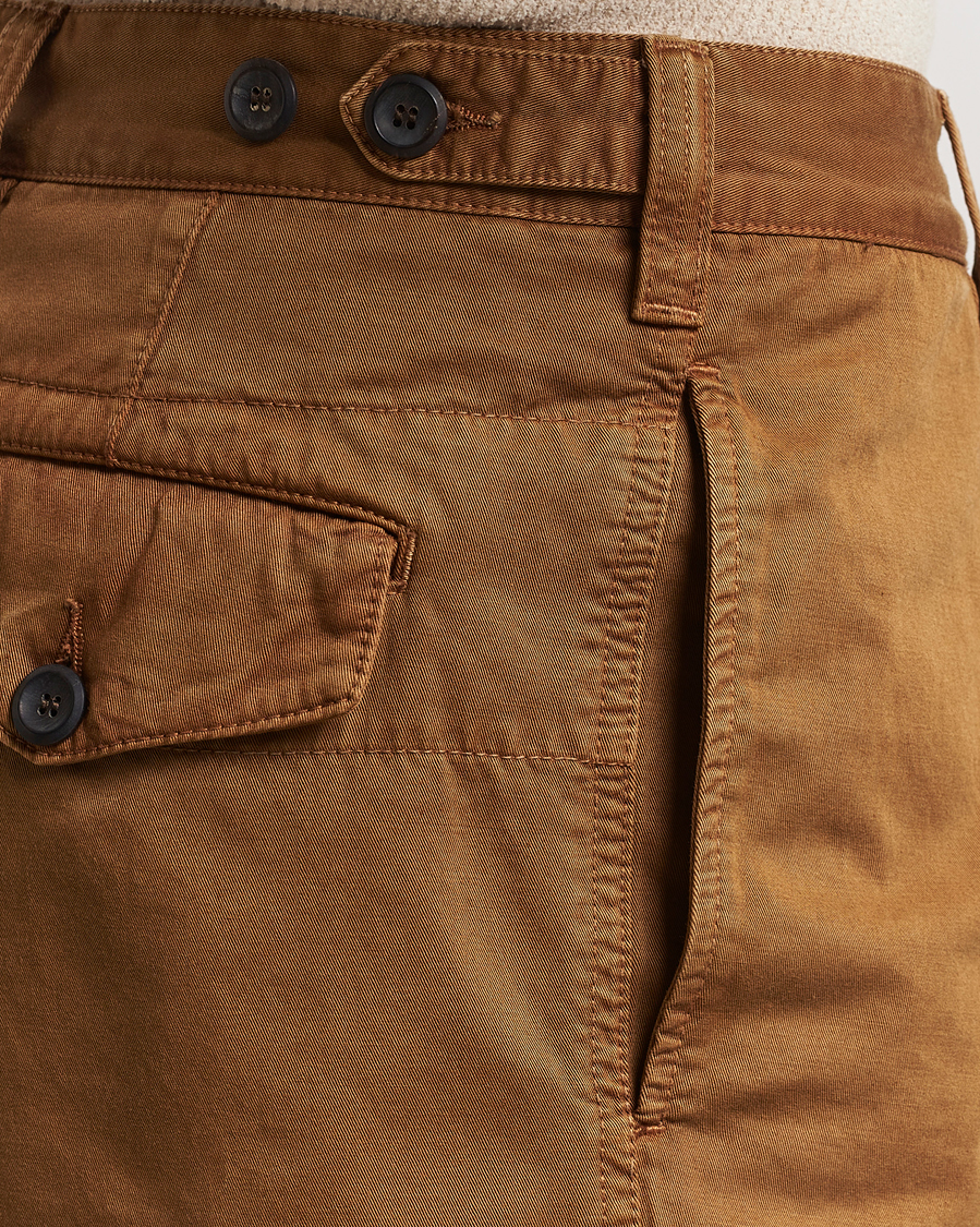 Herre | Shorts | Drake's | Cotton Twill Chino Shorts Washed Tobacco