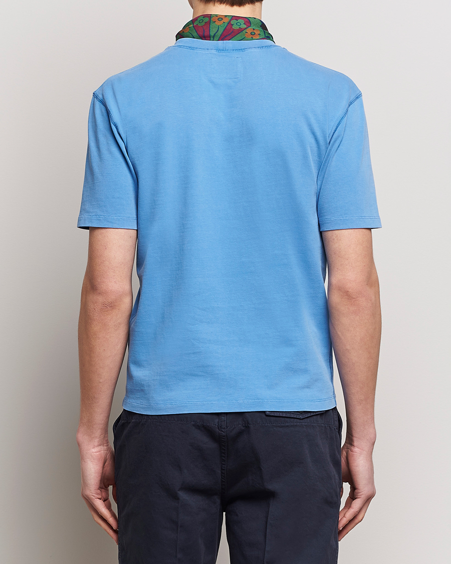 Herre | T-Shirts | Drake's | Washed Hiking T-Shirt French Blue