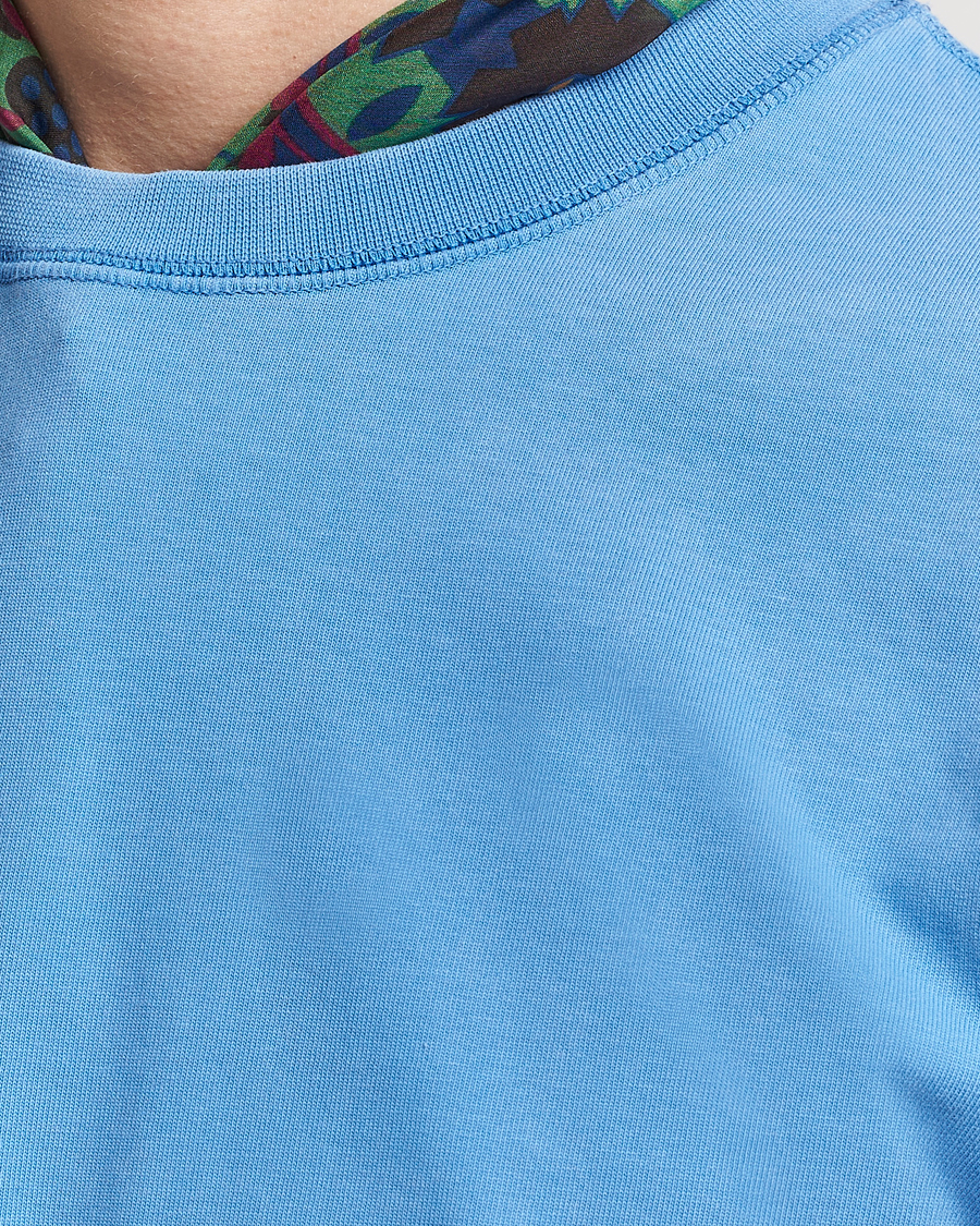 Herre | T-Shirts | Drake's | Washed Hiking T-Shirt French Blue