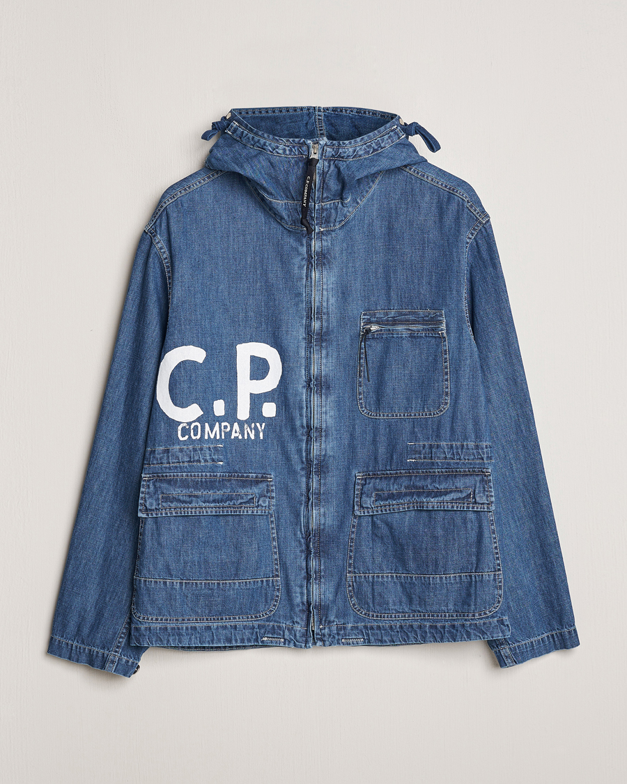 Herre | Jakker | C.P. Company | Hooded Denim Goggles Jacket Indigo