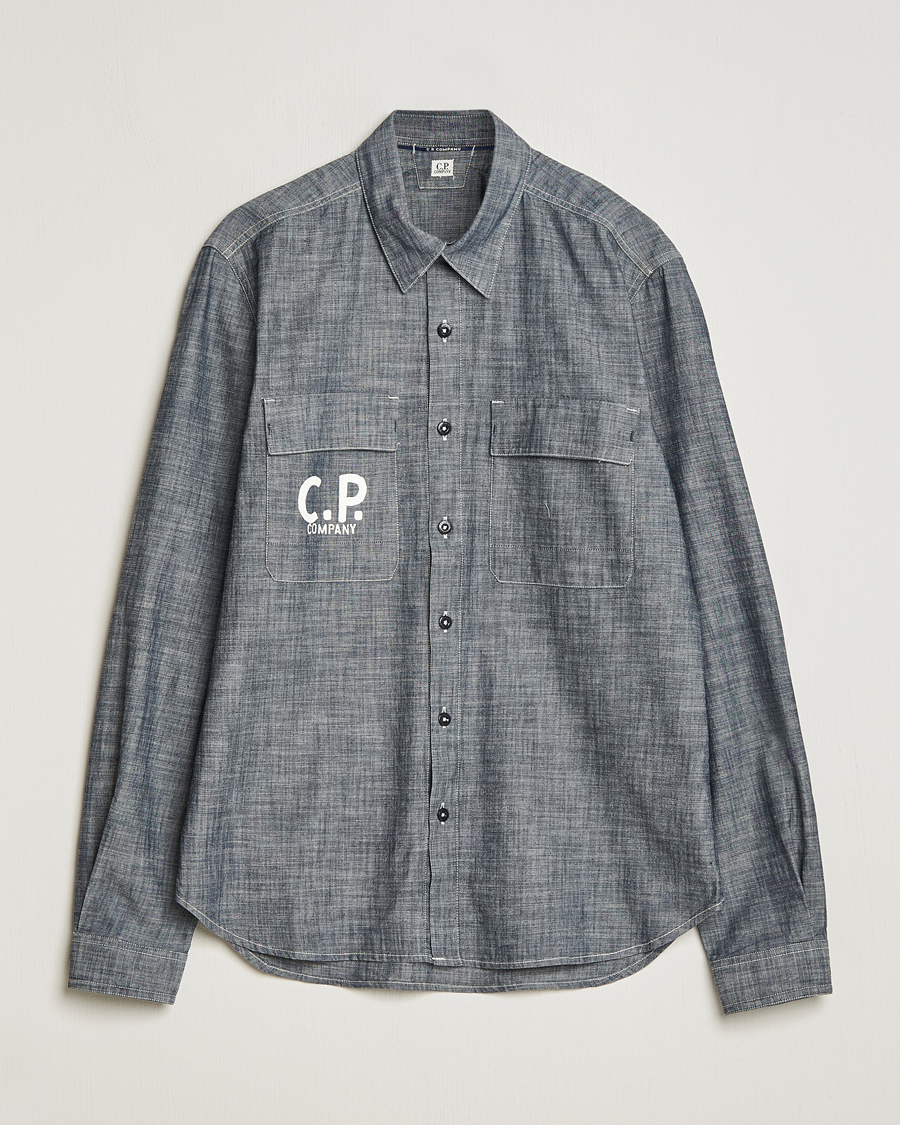 Herre | Skjorter | C.P. Company | Long Sleeve Chambray Denim Shirt Black
