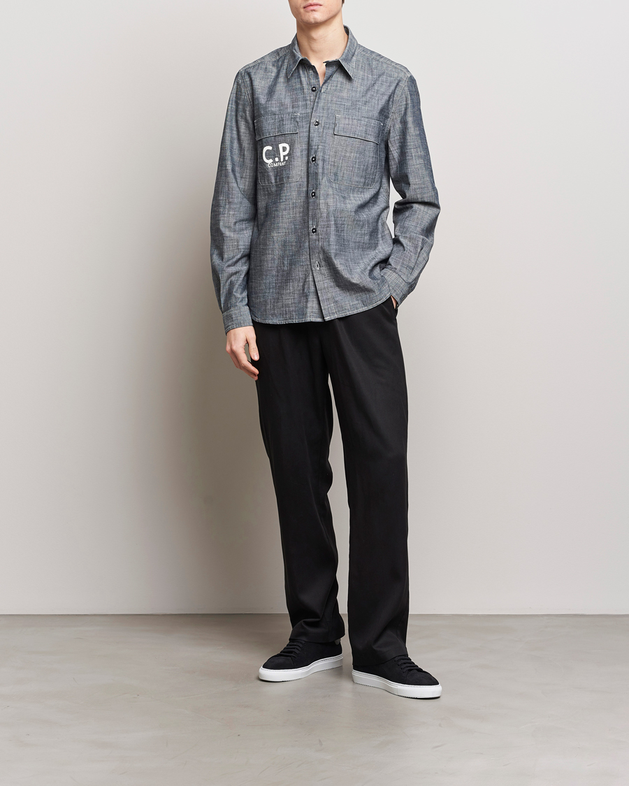 Herre | Skjorter | C.P. Company | Long Sleeve Chambray Denim Shirt Black