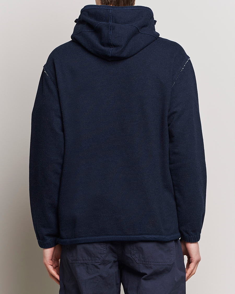 Herre | Gensere | C.P. Company | Washed Indigo Fleece Hooded Sweatshirt Navy
