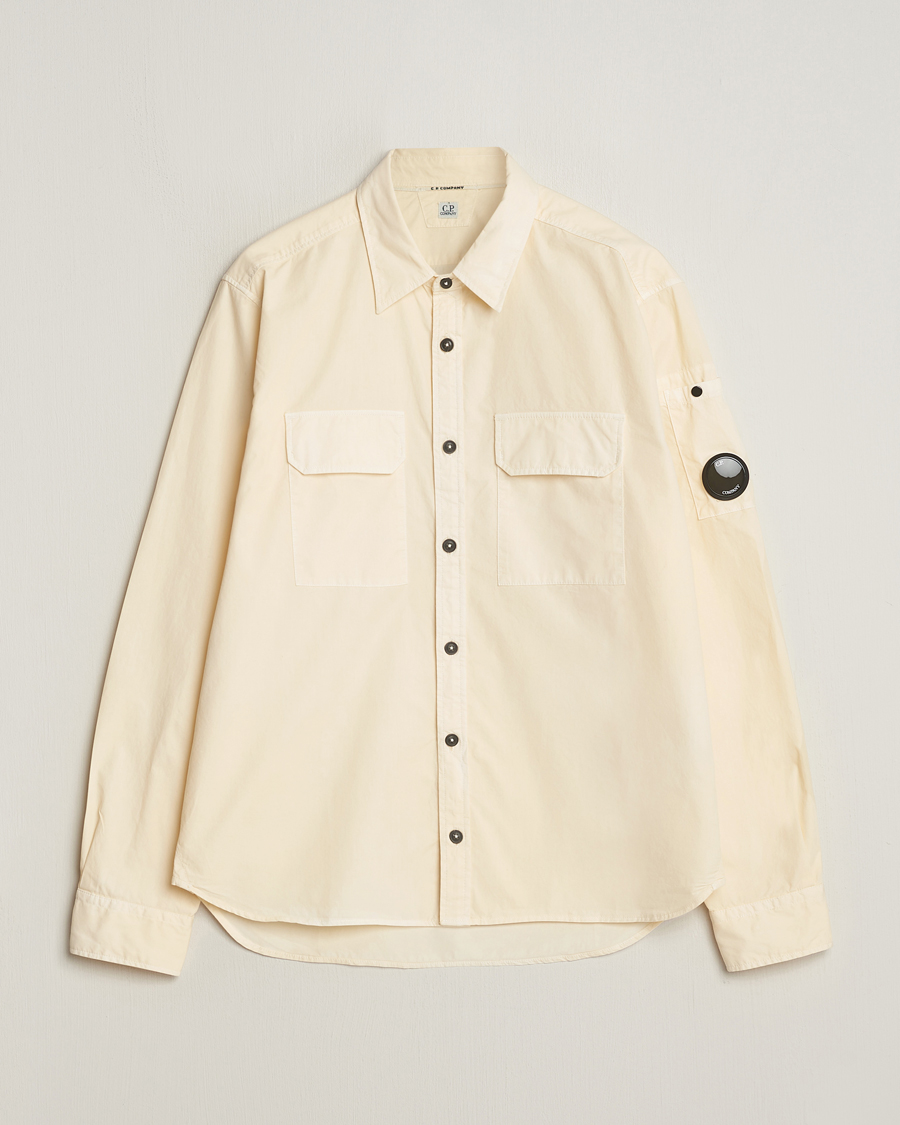 Herre | Skjorter | C.P. Company | Long Sleeve Gabardine Pocket Shirt Ecru
