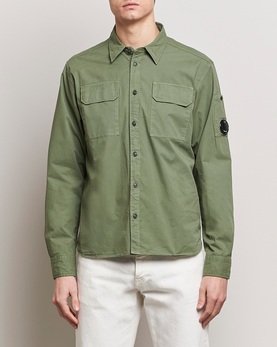 Herre | Casual | C.P. Company | Long Sleeve Gabardine Pocket Shirt Green