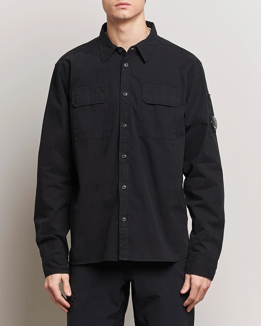 Herre | C.P. Company | C.P. Company | Long Sleeve Gabardine Pocket Shirt Black