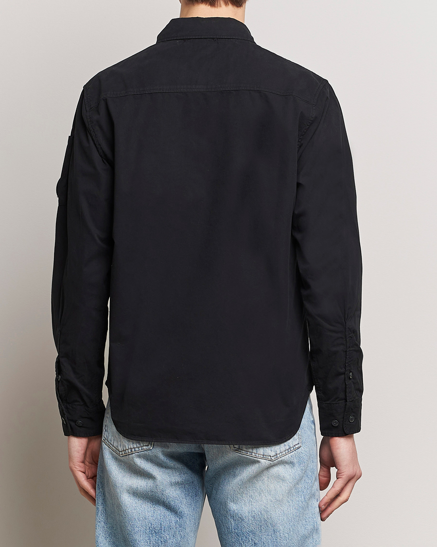 Herre | Skjorter | C.P. Company | Garment Dyed Gabardine Zip Shirt Jacket Black