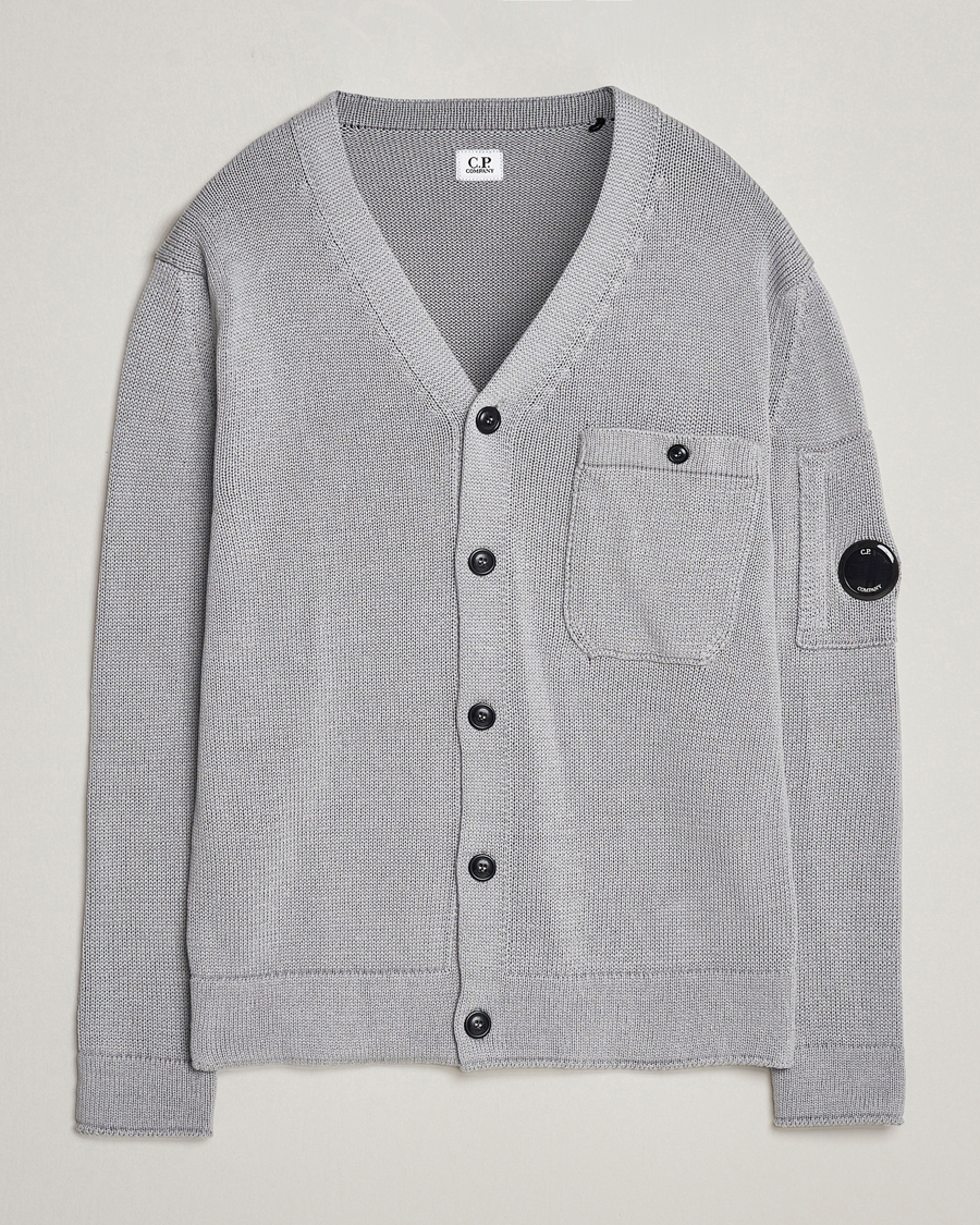 Herre | Gensere | C.P. Company | Compact Cotton Lens Cardigan Light Grey