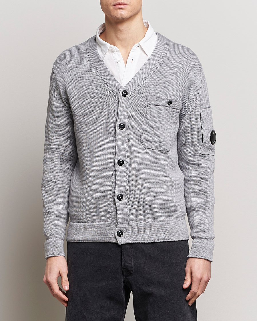 Herre | Avdelinger | C.P. Company | Compact Cotton Lens Cardigan Light Grey