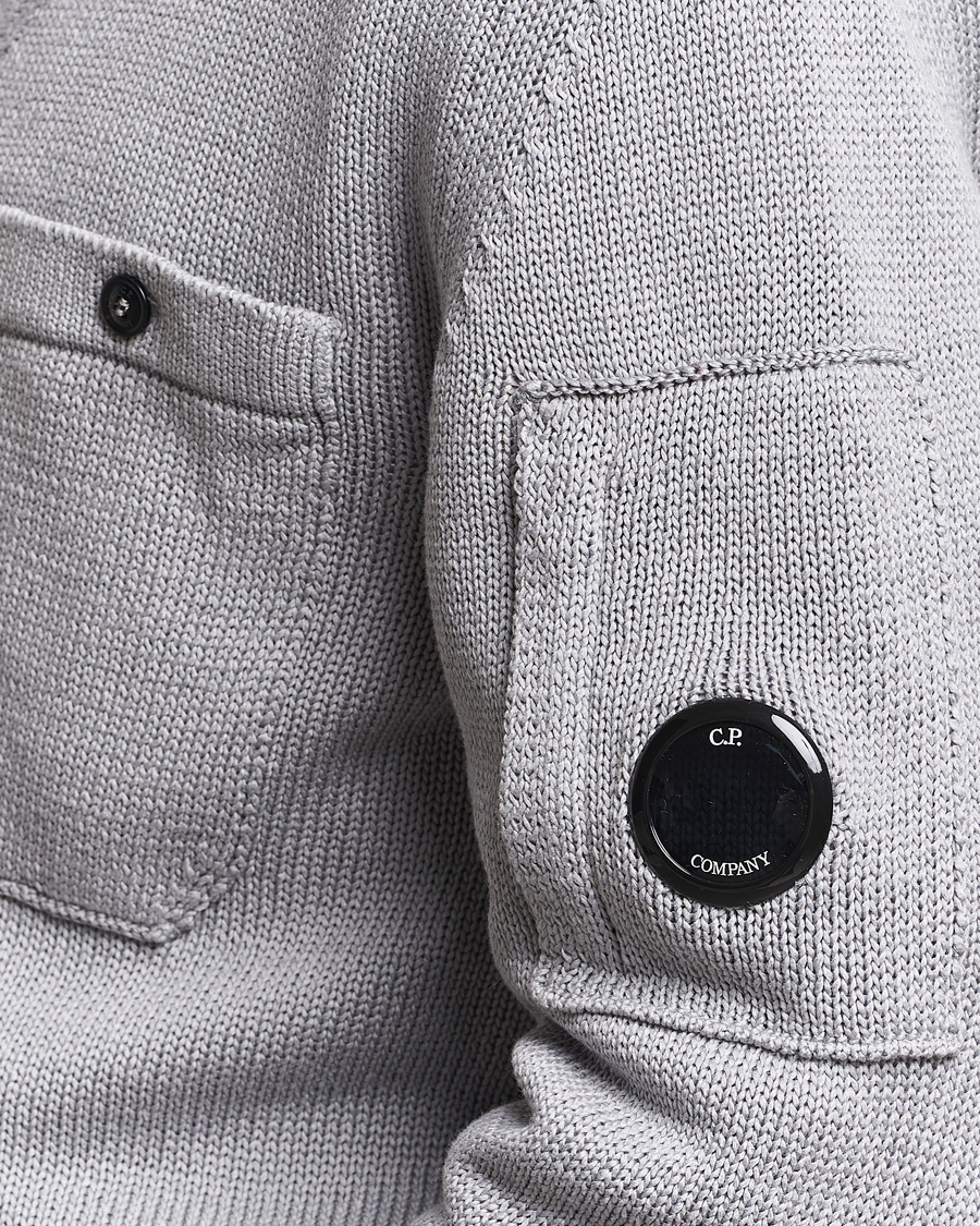 Herre | Gensere | C.P. Company | Compact Cotton Lens Cardigan Light Grey