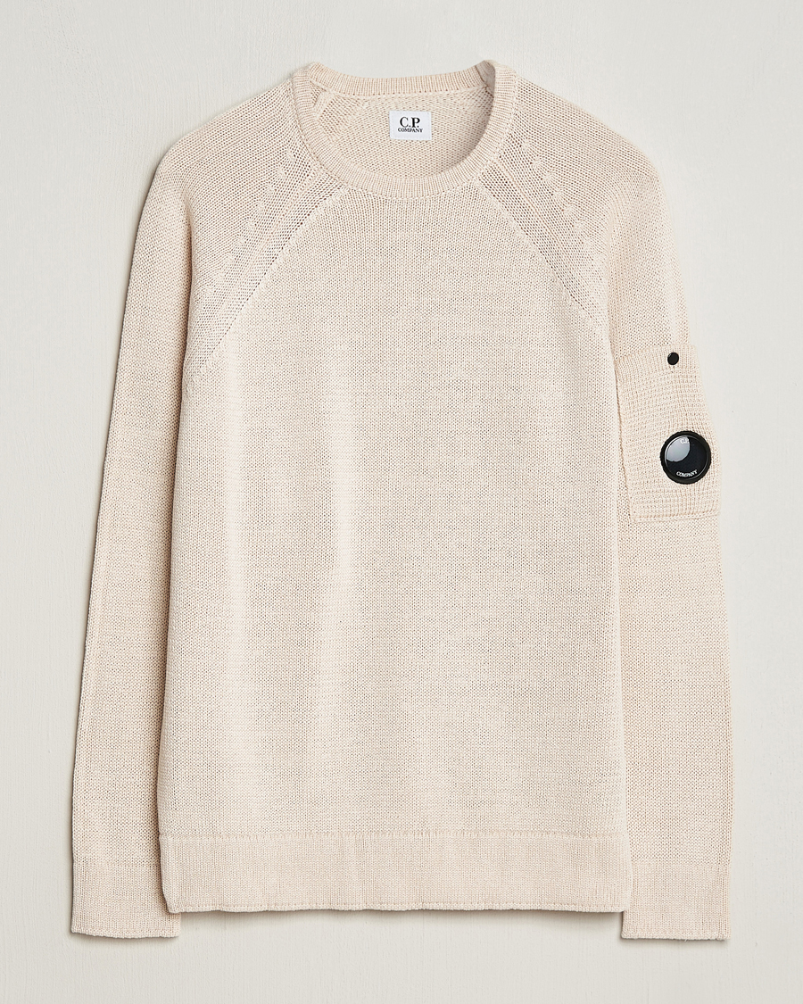 Herre | Gensere | C.P. Company | Compact Cotton Lens Crewneck Ecru