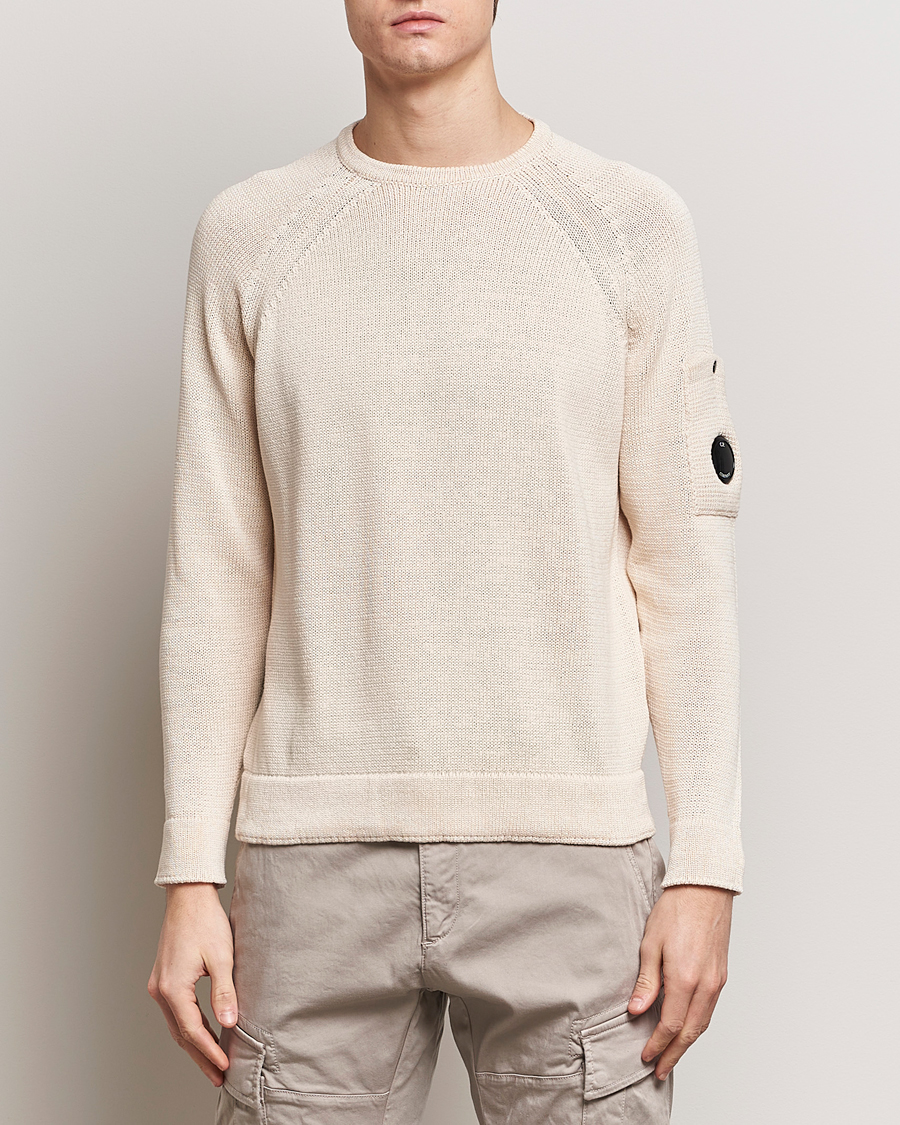 Herr |  | C.P. Company | Compact Cotton Lens Crewneck Ecru