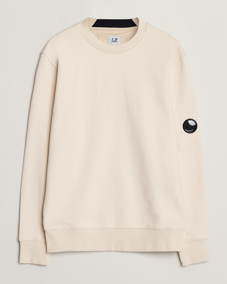 Herre | Gensere | C.P. Company | Diagonal Raised Fleece Lens Sweatshirt Ecru