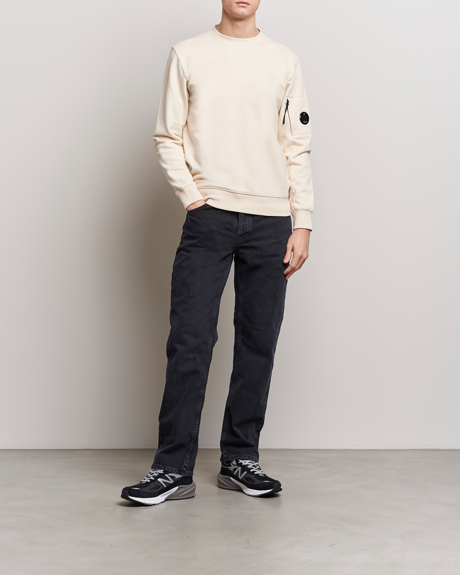 Herre | Gensere | C.P. Company | Diagonal Raised Fleece Lens Sweatshirt Ecru