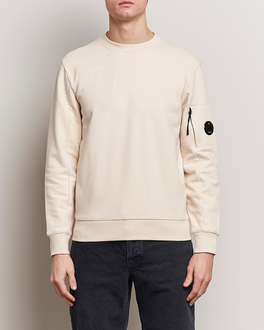 Herre |  | C.P. Company | Diagonal Raised Fleece Lens Sweatshirt Ecru