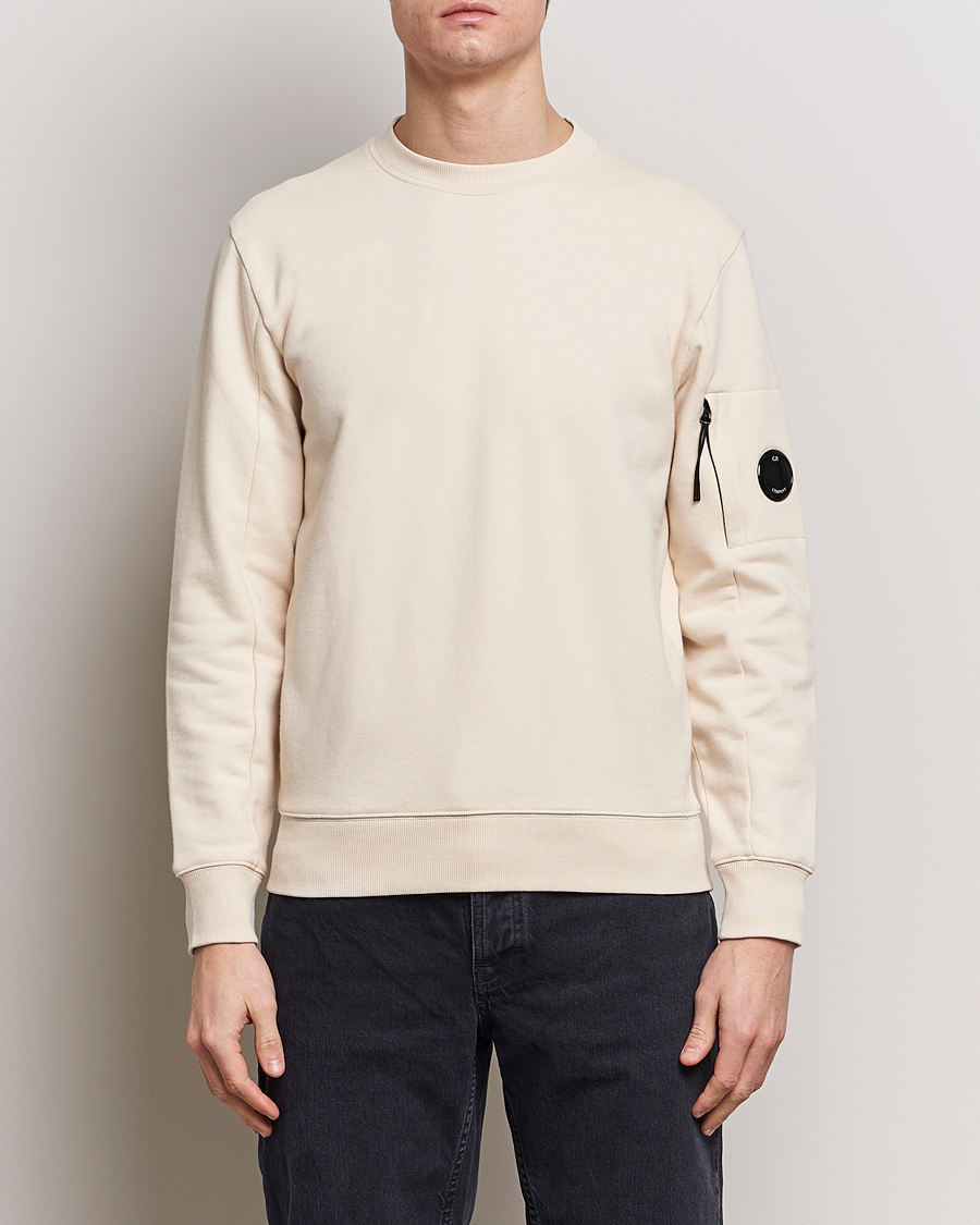 Herre | Gensere | C.P. Company | Diagonal Raised Fleece Lens Sweatshirt Ecru