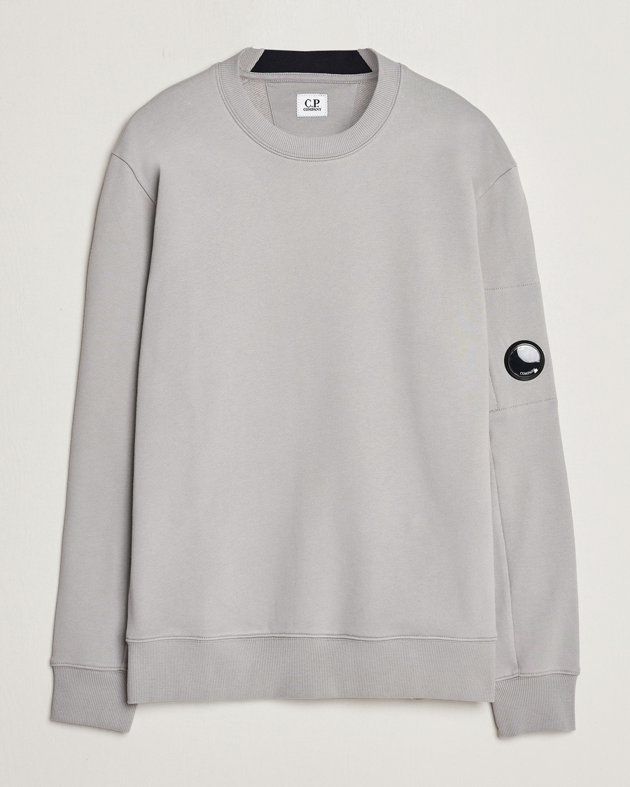 Herre | Gensere | C.P. Company | Diagonal Raised Fleece Lens Sweatshirt Light Grey