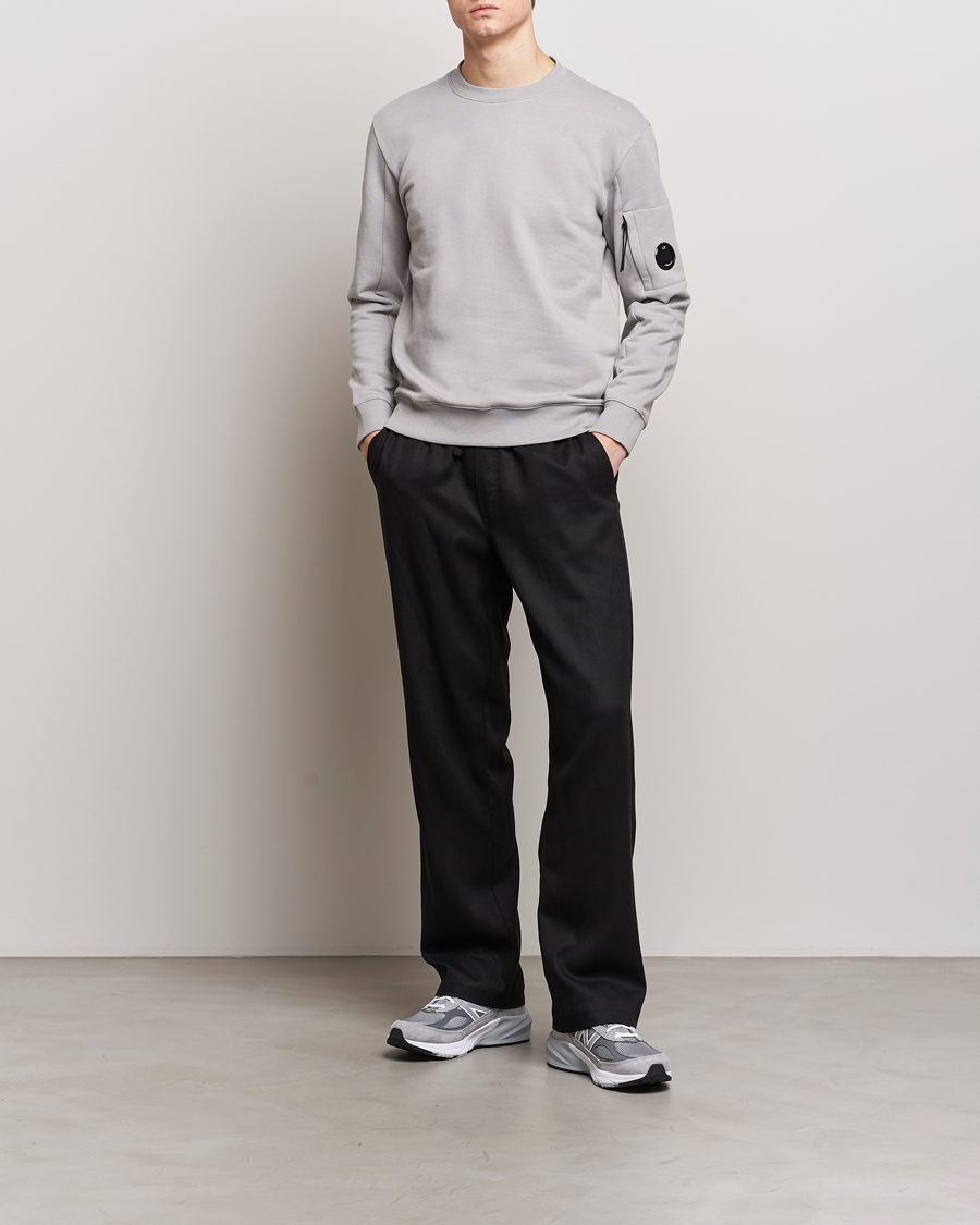 Herre | Gensere | C.P. Company | Diagonal Raised Fleece Lens Sweatshirt Light Grey