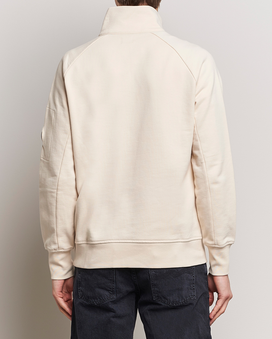 Herre | Gensere | C.P. Company | Diagonal Raised Fleece Half Zip Goggle Hoodie Ecru