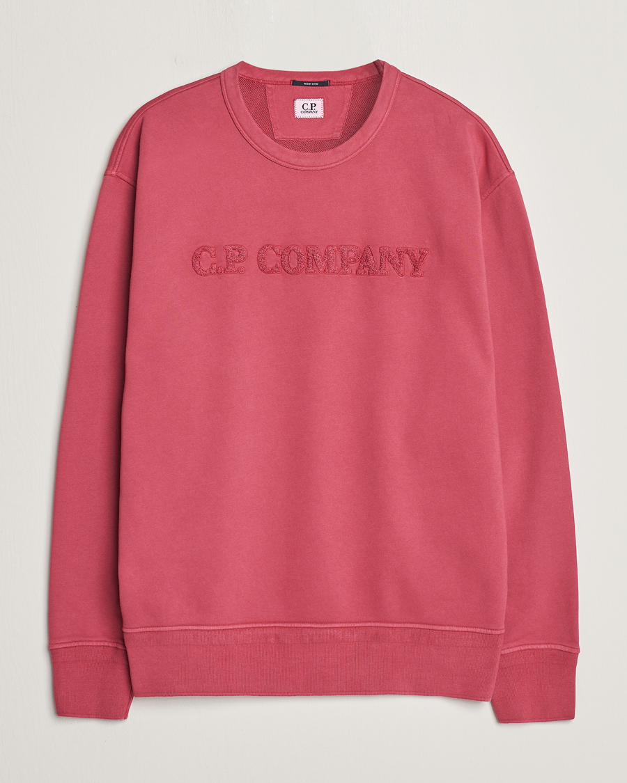 Herre | Gensere | C.P. Company | Resist Dyed Cotton Logo Sweatshirt Wine