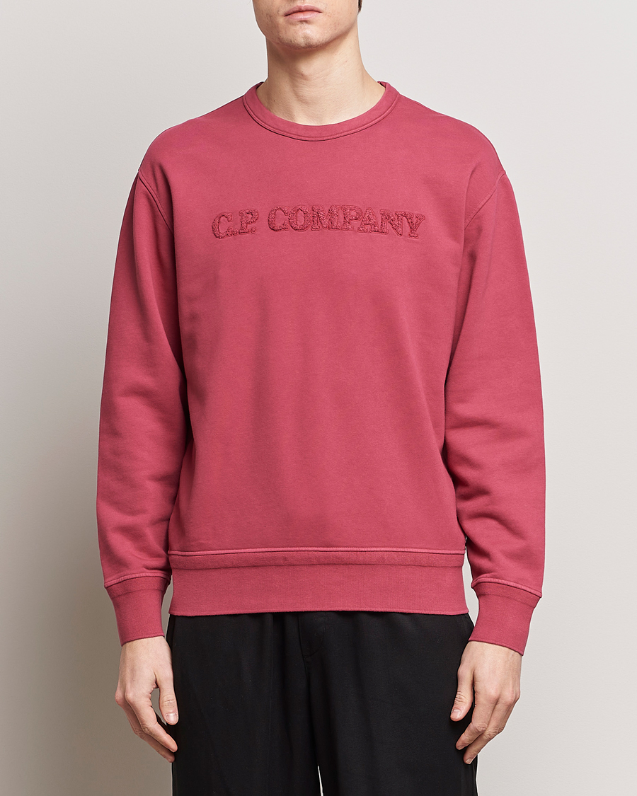 Herre | Gensere | C.P. Company | Resist Dyed Cotton Logo Sweatshirt Wine