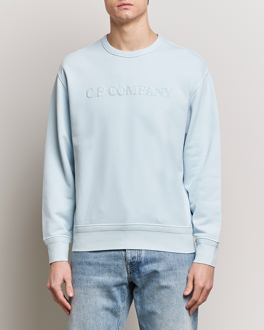 Herre | C.P. Company | C.P. Company | Resist Dyed Cotton Logo Sweatshirt Mint