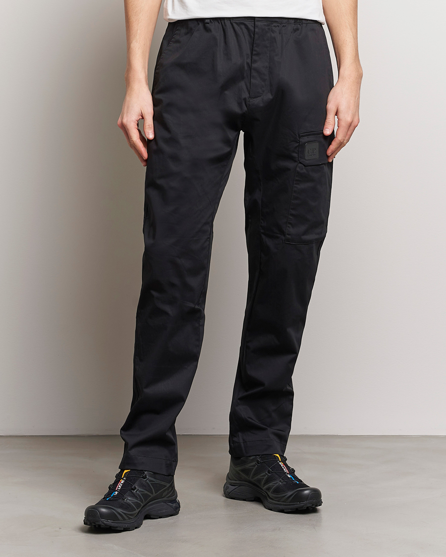 Herre | Cargobukser | C.P. Company | Metropolis Gabardine Stretch Satin Cargo Trousers Black