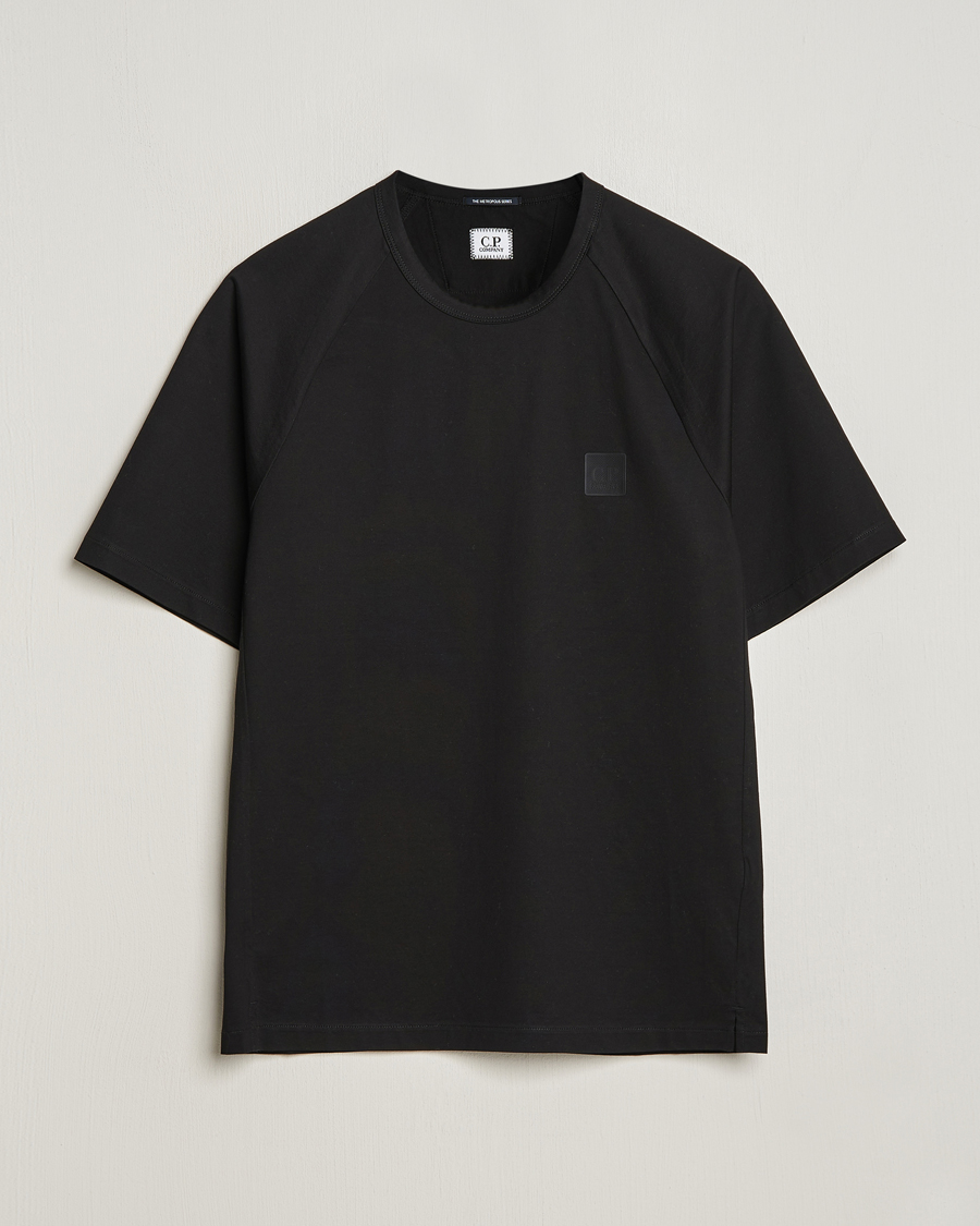 Herre | T-Shirts | C.P. Company | Metropolis Mercerized Jersey Tonal Logo T-Shirt Black