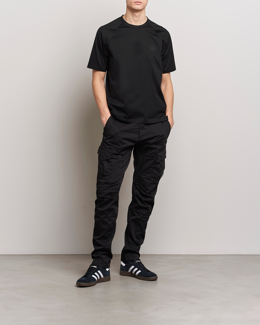 Herre | T-Shirts | C.P. Company | Metropolis Mercerized Jersey Tonal Logo T-Shirt Black