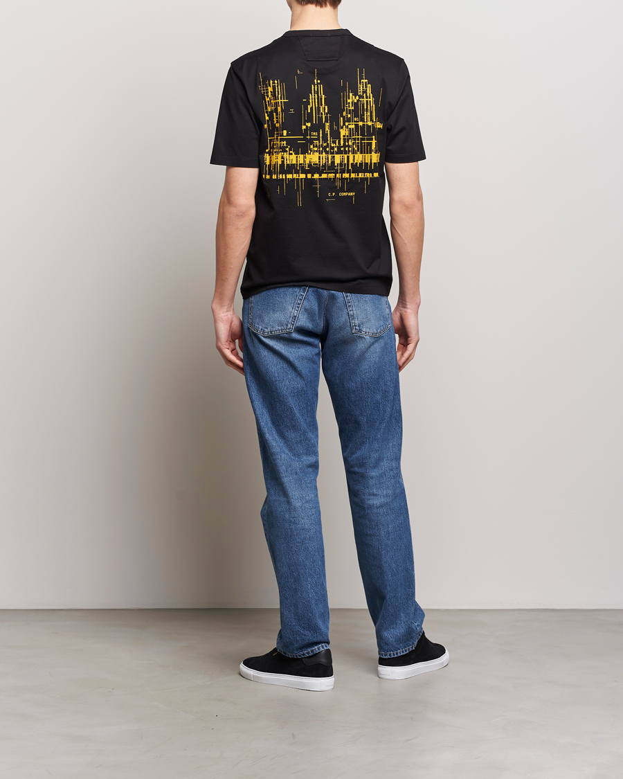 Herre | T-Shirts | C.P. Company | Metropolis Mercerized Jersey Back Logo T-Shirt Black